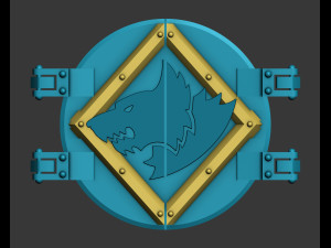 Rhino hatch Space Wolves head Modèles 3D en vedette