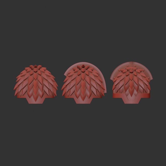 Alpha Legion shoulder scaly - terminator 3D Print Model .c4d .max .obj .3ds .fbx .stl .blend 