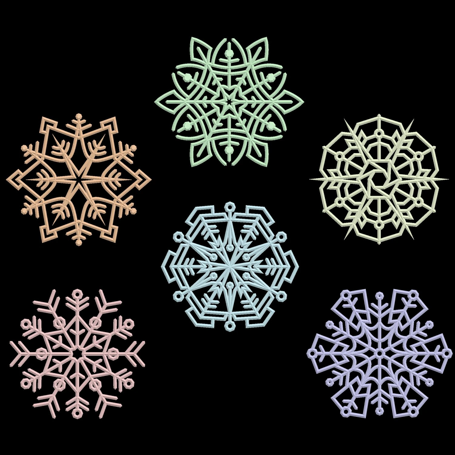 Copos de nieve para decorar. Modelo de impresión 3D .c4d .max .obj .3ds .fbx .stl .blend
