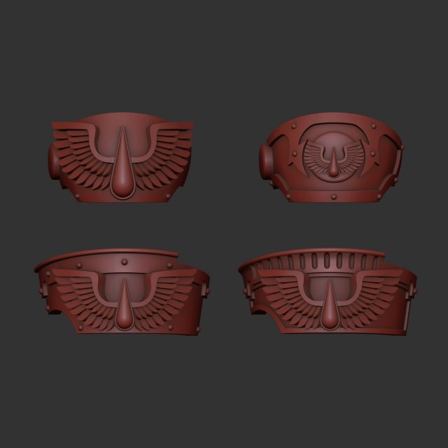 Blood Angels Relic Terminator shoulders 3D Print Model .c4d .max .obj .3ds .fbx .stl .blend 
