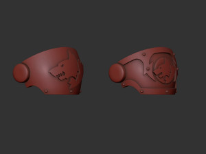 Space Wolves Tartaros Terminator shoulders 3D Baskı Modeli