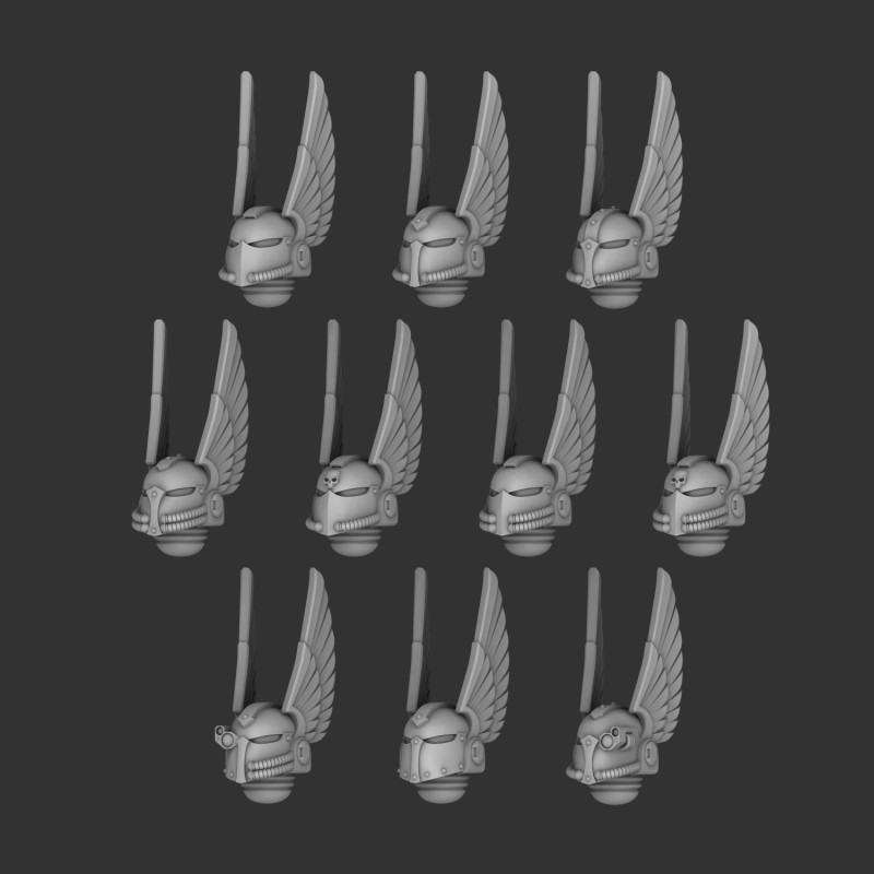 Angel Helmet Set 3Dプリントモデル .c4d .max .obj .3ds .fbx .stl .blend 