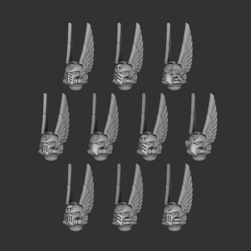 Angel Helmet Set Modello di stampa 3D .c4d .max .obj .3ds .fbx .stl .blend 