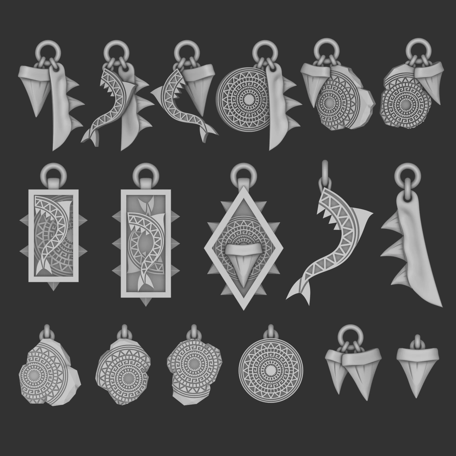 Carcharodon trinkets 3D Model .c4d .max .obj .3ds .fbx .stl .blend 