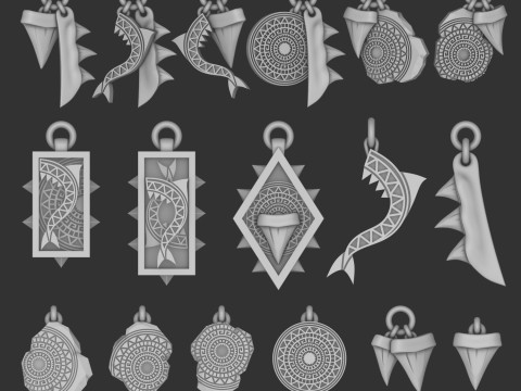 카르카로돈 장신구 3D 모델