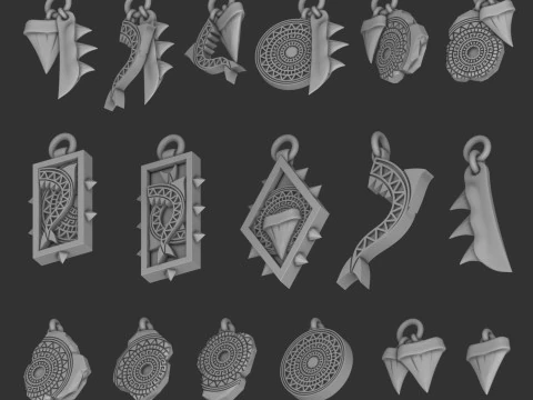 Carcharodon trinkets 3D Model
