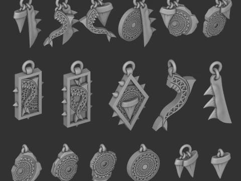 Carcharodon trinkets 3D Model