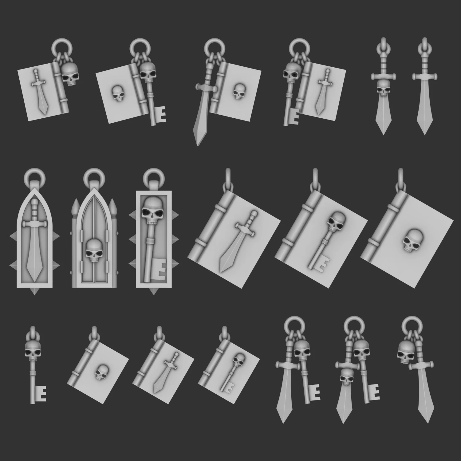 Dark Angels trinkets 3D Model .c4d .max .obj .3ds .fbx .stl .blend 