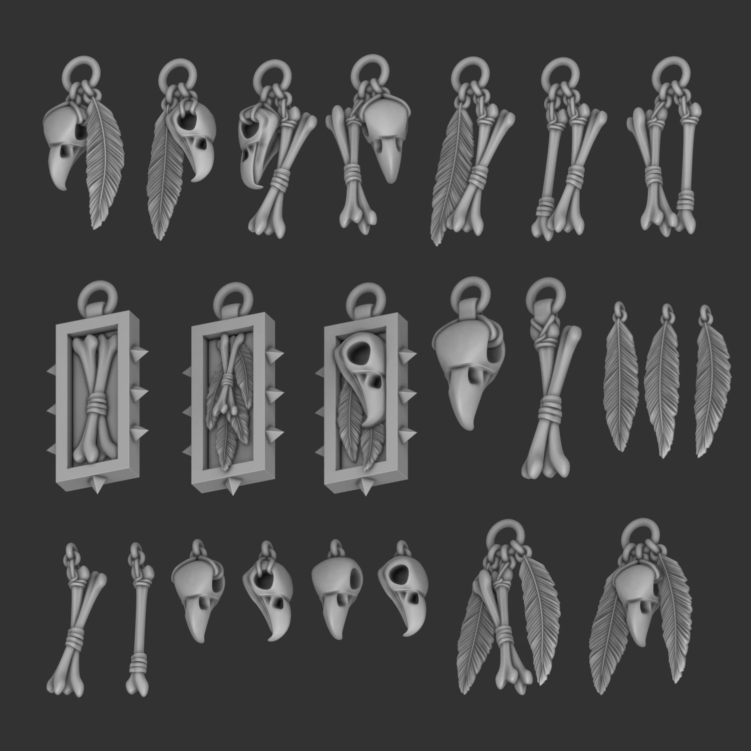 Raptors trinkets 3D Model .c4d .max .obj .3ds .fbx .stl .blend