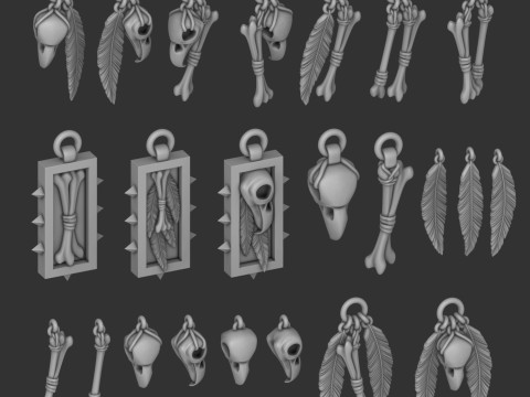 Roofvogels snuisterijen 3D Model