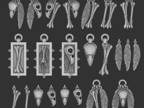 Roofvogels snuisterijen 3D Model