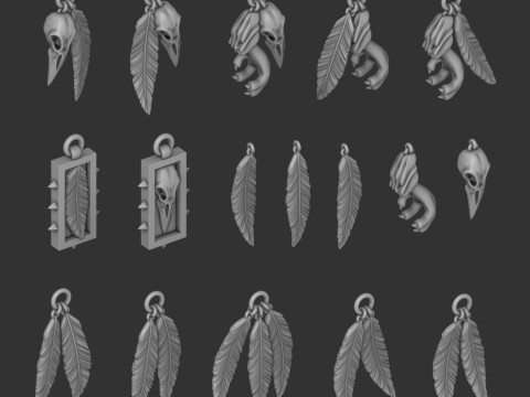 Rabenwächter-Schmuckstücke 3D Modell