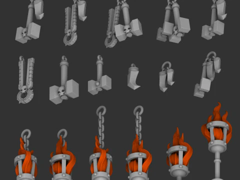 Salamanders trinkets 3D Model