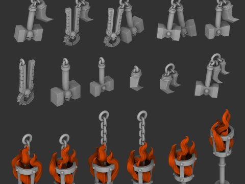 Salamanders trinkets 3D Model