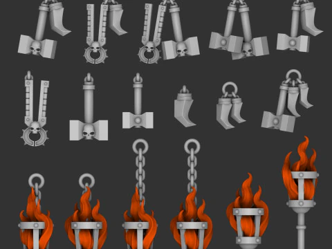 Salamanders trinkets 3D Model