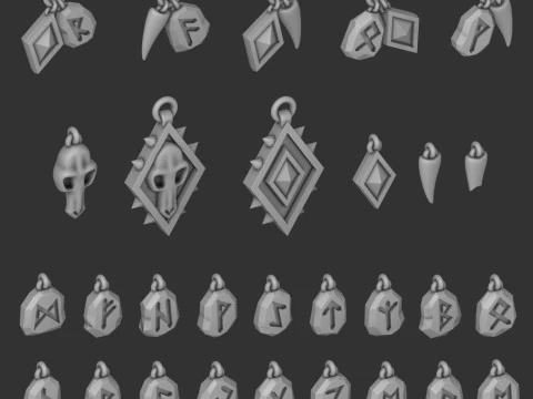 Space Wolves trinkets 3D Model