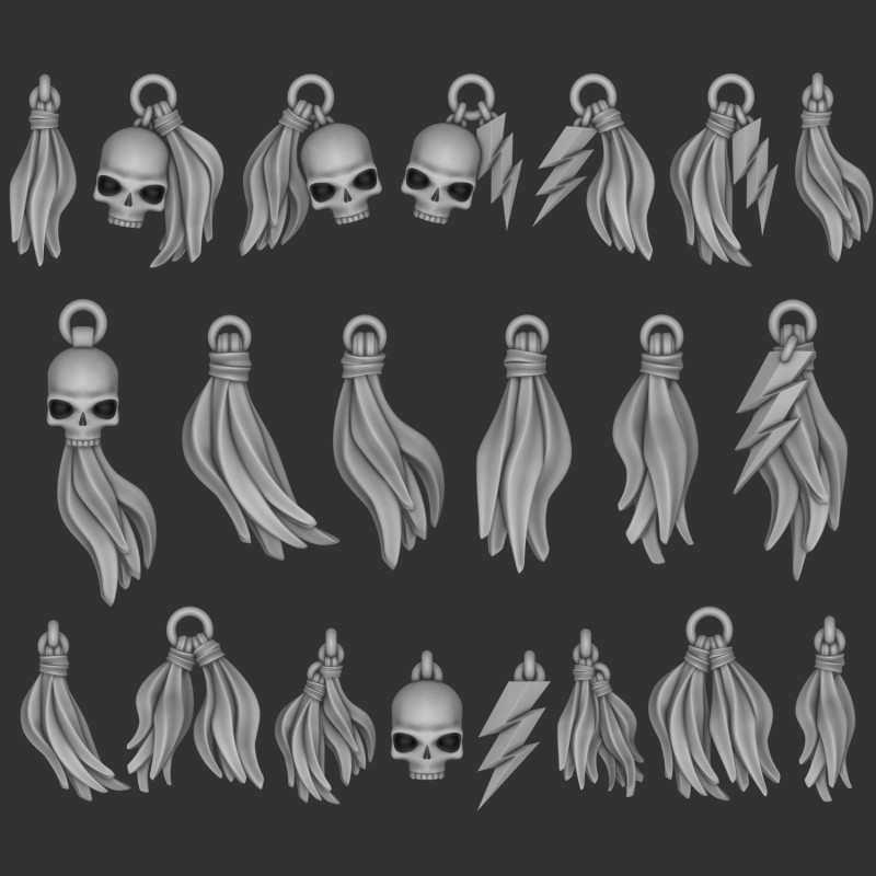 White Scars trinkets 3D Model .c4d .max .obj .3ds .fbx .stl .blend