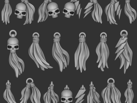 하얀 흉터 장신구 3D 모델