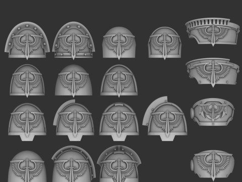 Dark Angels-Schultern 3D Druckmodell