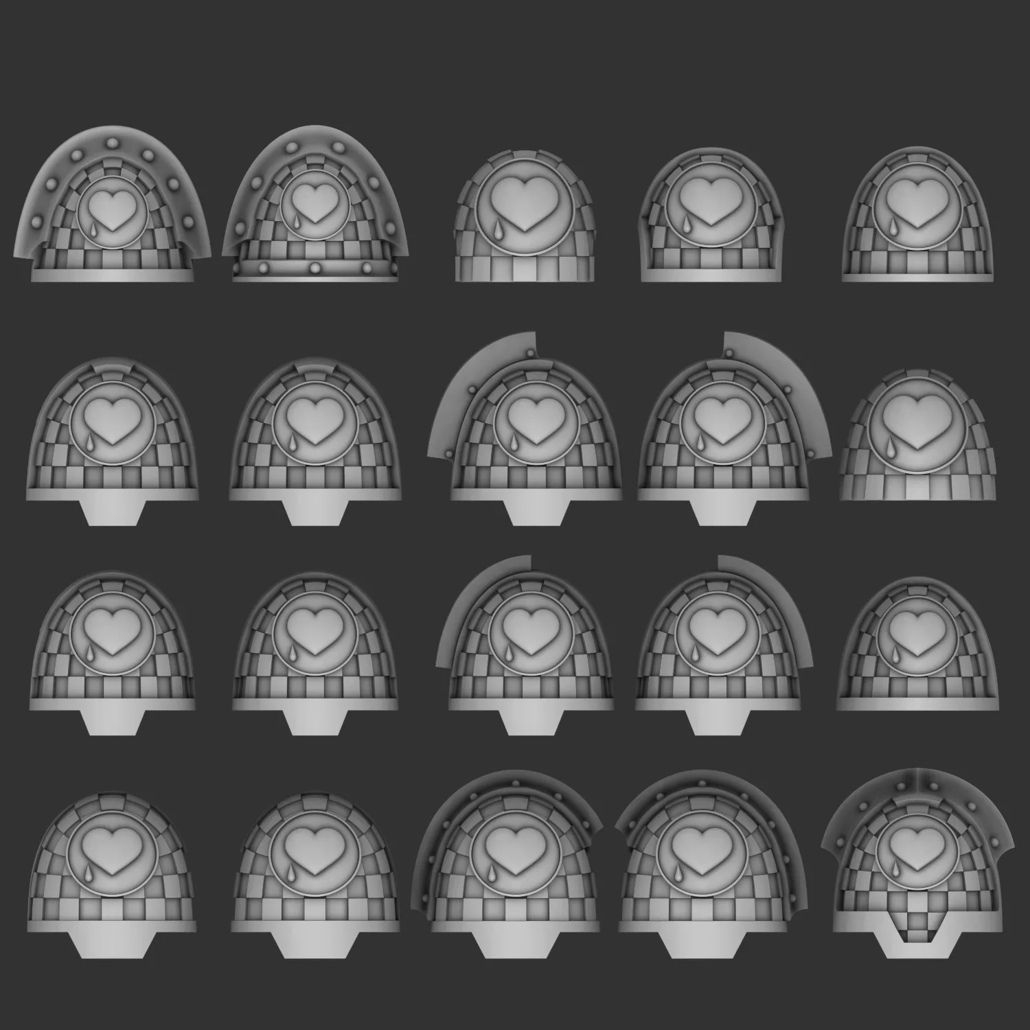 Shoulders Lamenters 3D Print Model .c4d .max .obj .3ds .fbx .stl .blend 