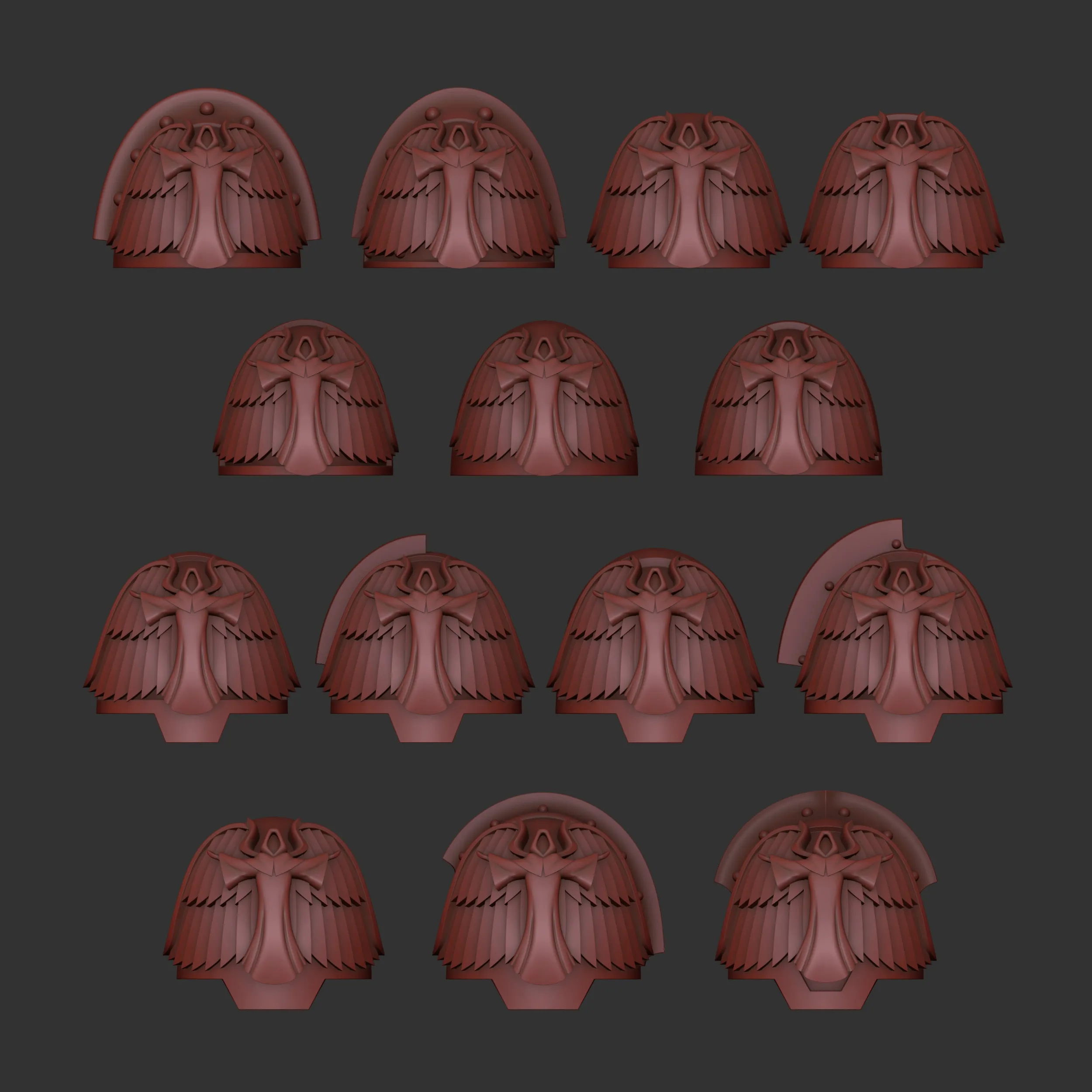 Shoulder pads Angels 3D Print Model .c4d .max .obj .3ds .fbx .stl .blend 