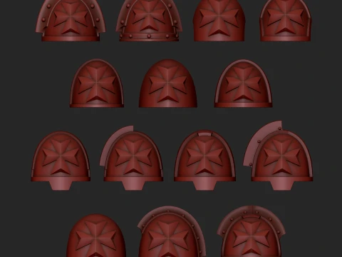 Shoulder pads with a cross 3D Print Model