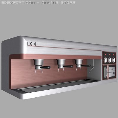 coffee machine 3D Model .c4d .max .obj .3ds .fbx .stl .blend 