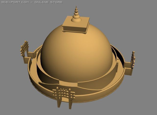 sanchi stupa 3D-Modell .c4d .max .obj .3ds .fbx .stl .blend 