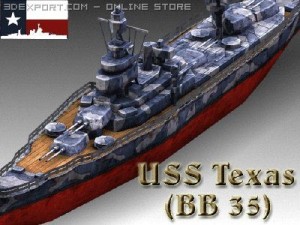 ww2 battleship texas uss bb 35 3D Model