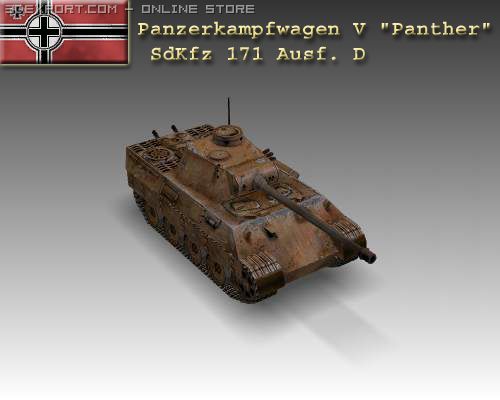 ww2 pz v panther sdkfz 171 ausf d 3D Model .c4d .max .obj .3ds .fbx .stl .blend 