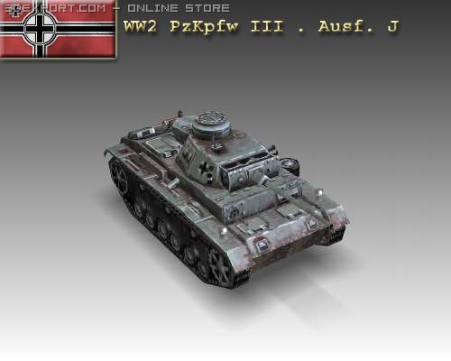 ww2 pzkpfw iii  ausf j Model 3D .c4d .max .obj .3ds .fbx .stl .blend 