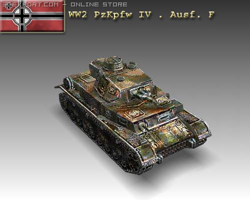 ww2 pzkpfw iv  ausf f 3D Model .c4d .max .obj .3ds .fbx .stl .blend 