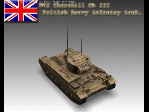 Ww2 churchill mk iii heavy infantry tank 3D Model