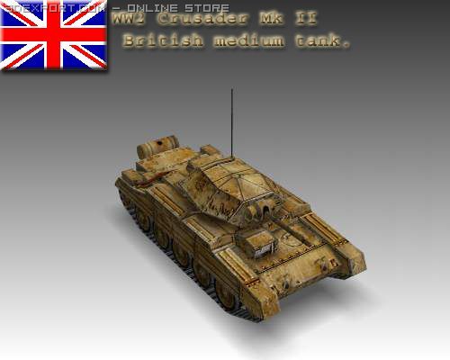 ww2 crusader mk ii british medium tank Modèle 3D .c4d .max .obj .3ds .fbx .stl .blend 
