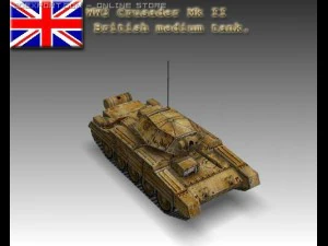 ww2 crusader mk ii british medium tank 3D Model