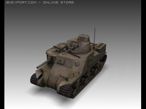 ww2 m3a1 grant american medium tank Modelo 3D