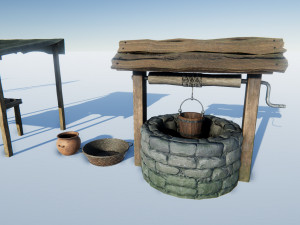 medieval props set Modèle 3D