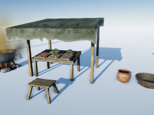 medieval props set 3D Model