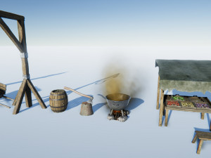 medieval props set Modèle 3D