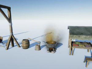 medieval props set 3D Model
