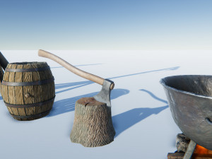 medieval props set Modèle 3D