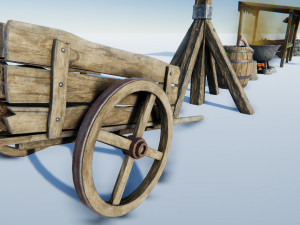 medieval props set Modèle 3D