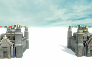 asian temple - pagoda set model 3D Model
