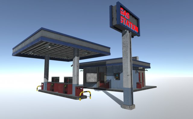 gas station Model 3D .c4d .max .obj .3ds .fbx .stl .blend 