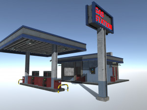 gas station Modèle 3D