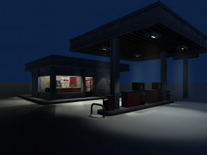 gas station Model 3D