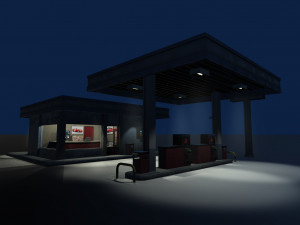 gas station Model 3D