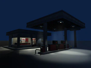 ガソリンスタンド 3Dモデル