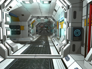 scifi corridor set Model 3D