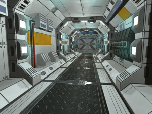 scifi corridor set Model 3D